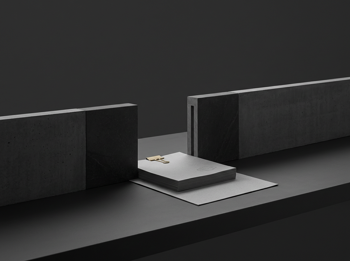 Юридический документ между двумя бетонными блоками как метафора разрыва между судебным решением и реестром недвижимости